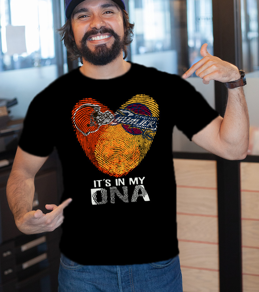 Cleveland Browns It's In My Dna Fingerprint Heart Helmet T-Shirt