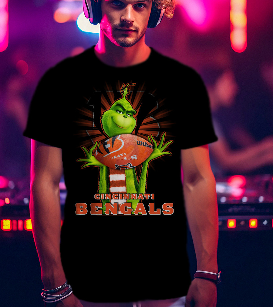 Cincinnati Bengals Grinch Football T-Shirt