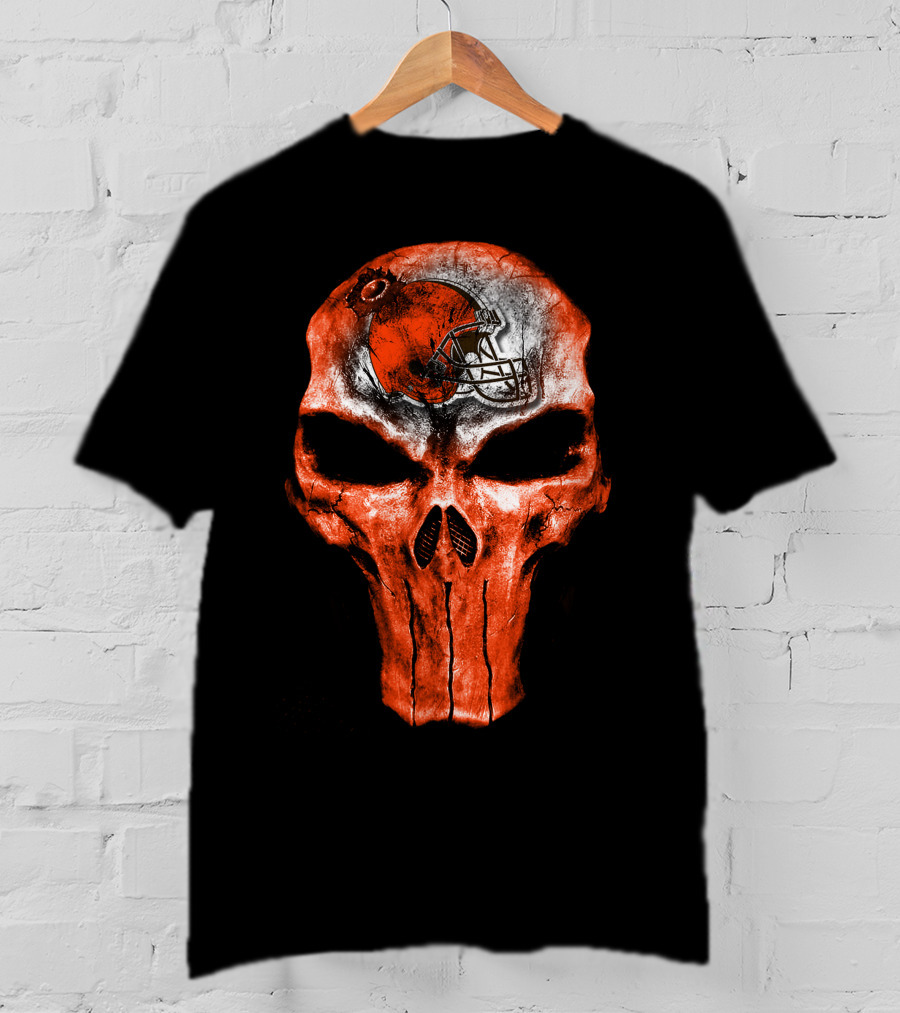 Cleveland Browns Skull Helmet 40 T-Shirt