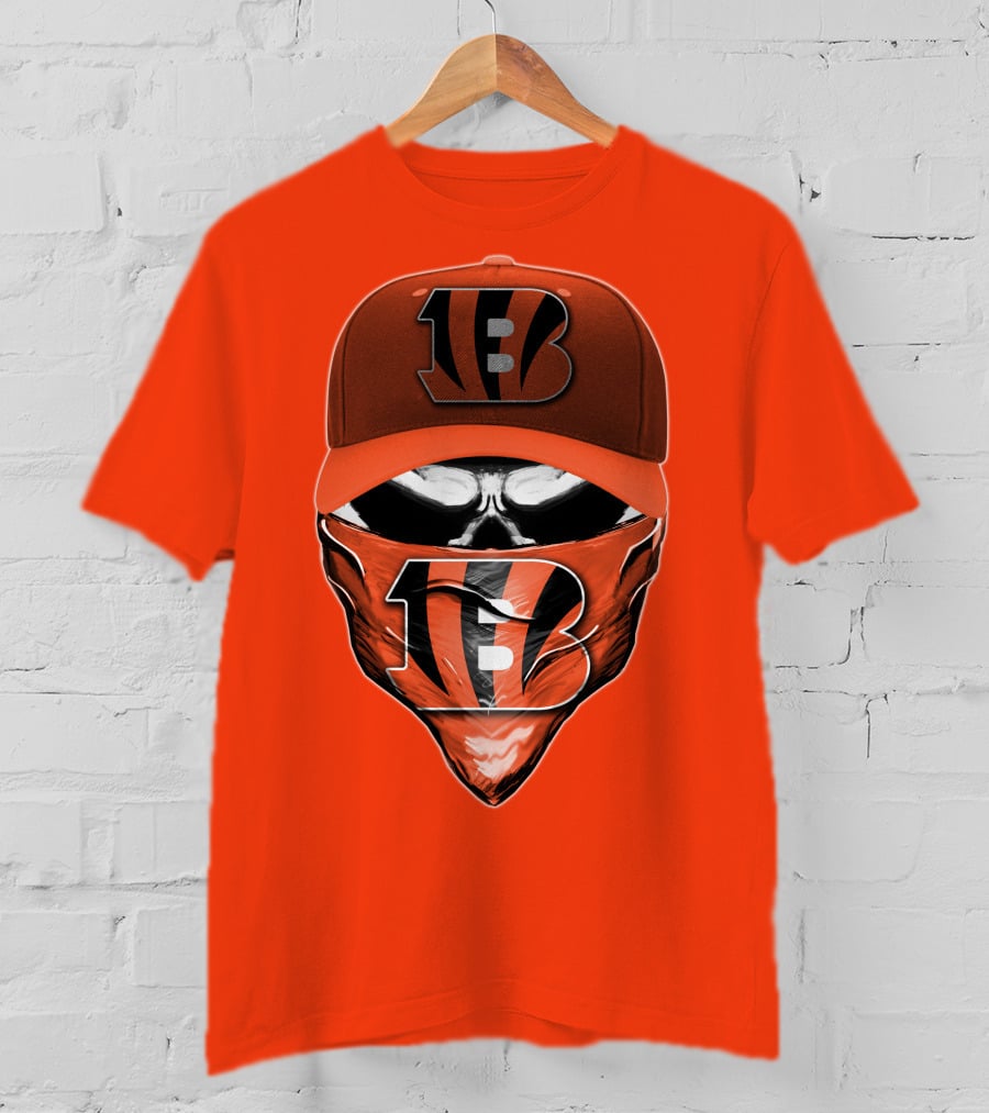 Cincinnati Bengals Skull Mask V6 T-Shirt