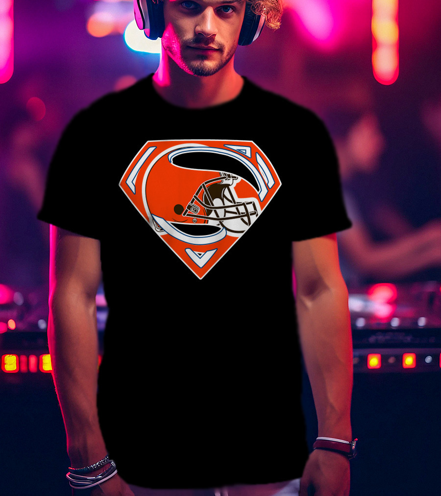 Cleveland Browns Helmet Superman Logo 72 T-Shirt