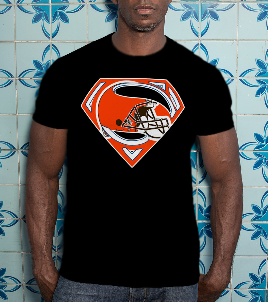 Cleveland Browns Helmet Superman Logo 72 T-Shirt