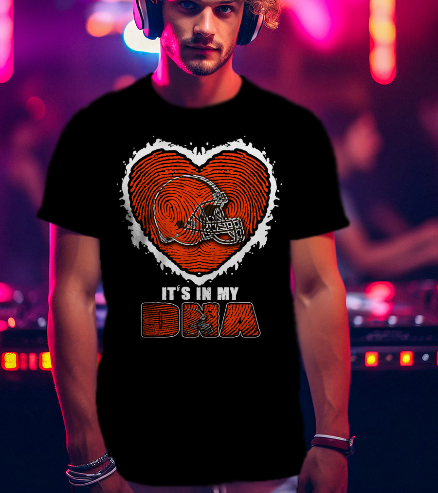 It's In My DNA Cleveland Browns Heart Helmet T-Shirt