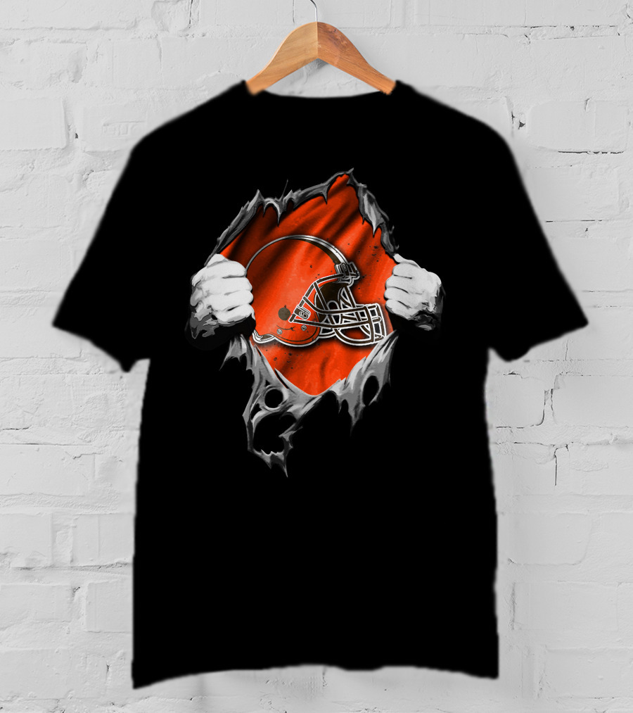 Torn Cleveland Browns Football Helmet Revealed T-Shirt