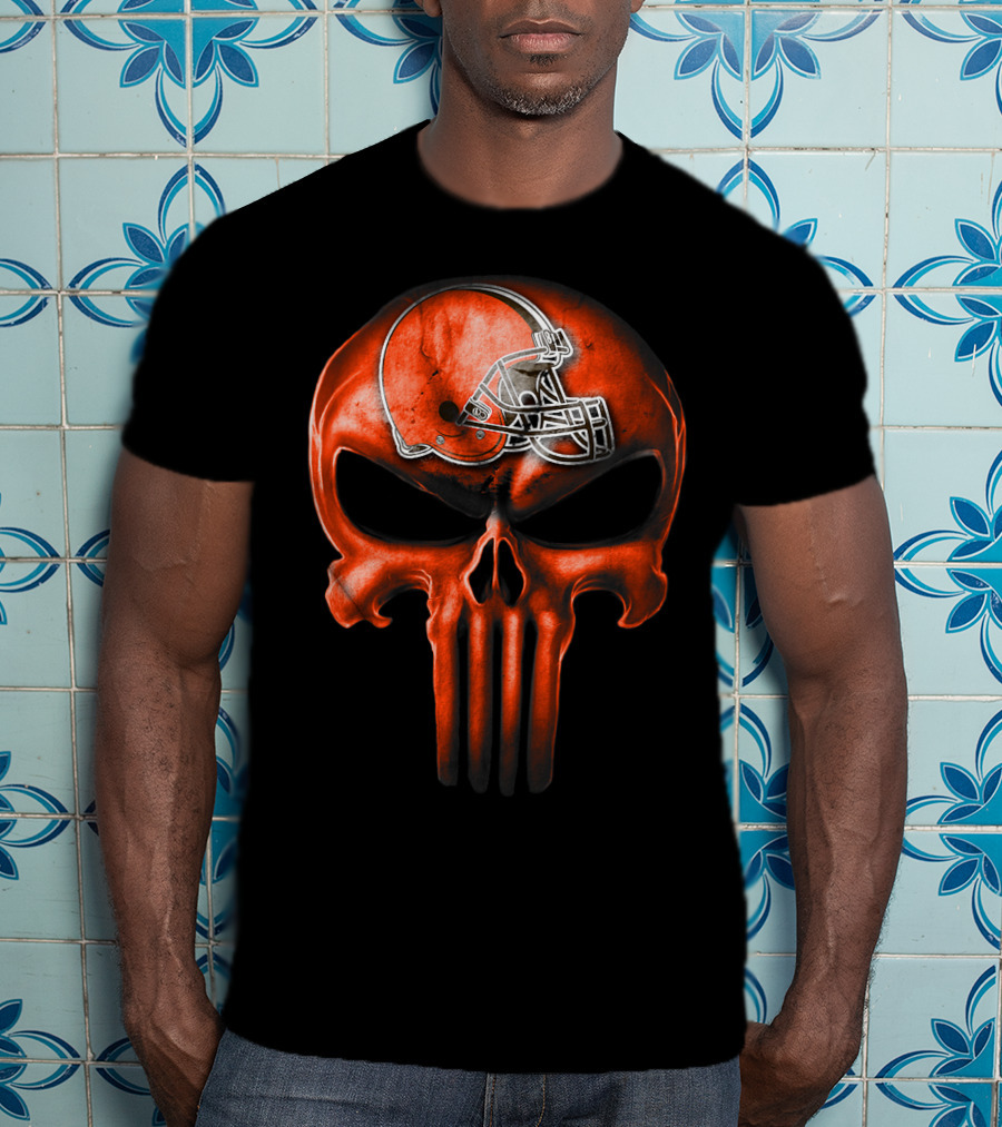 Skull Helmet Cleveland Browns T-Shirt