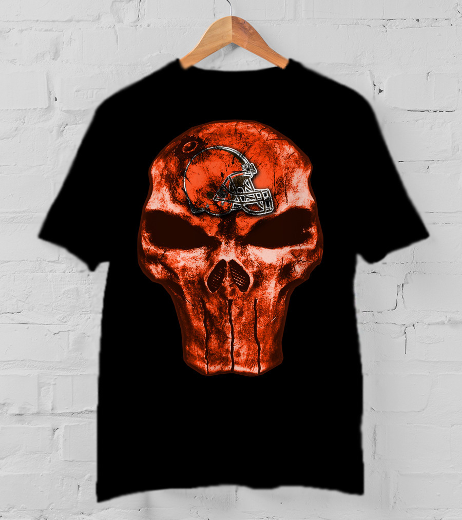 Cleveland Browns Skull Helmet T-Shirt