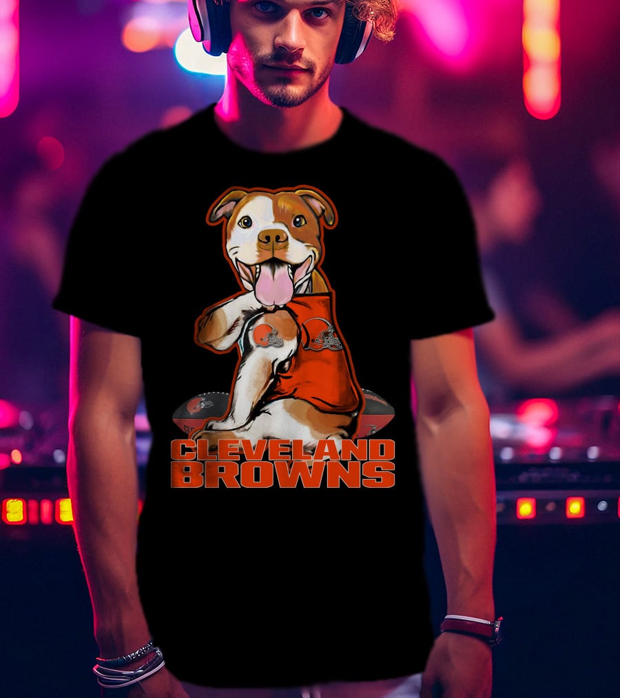 Cleveland Browns Pitbull Football Fan T-Shirt