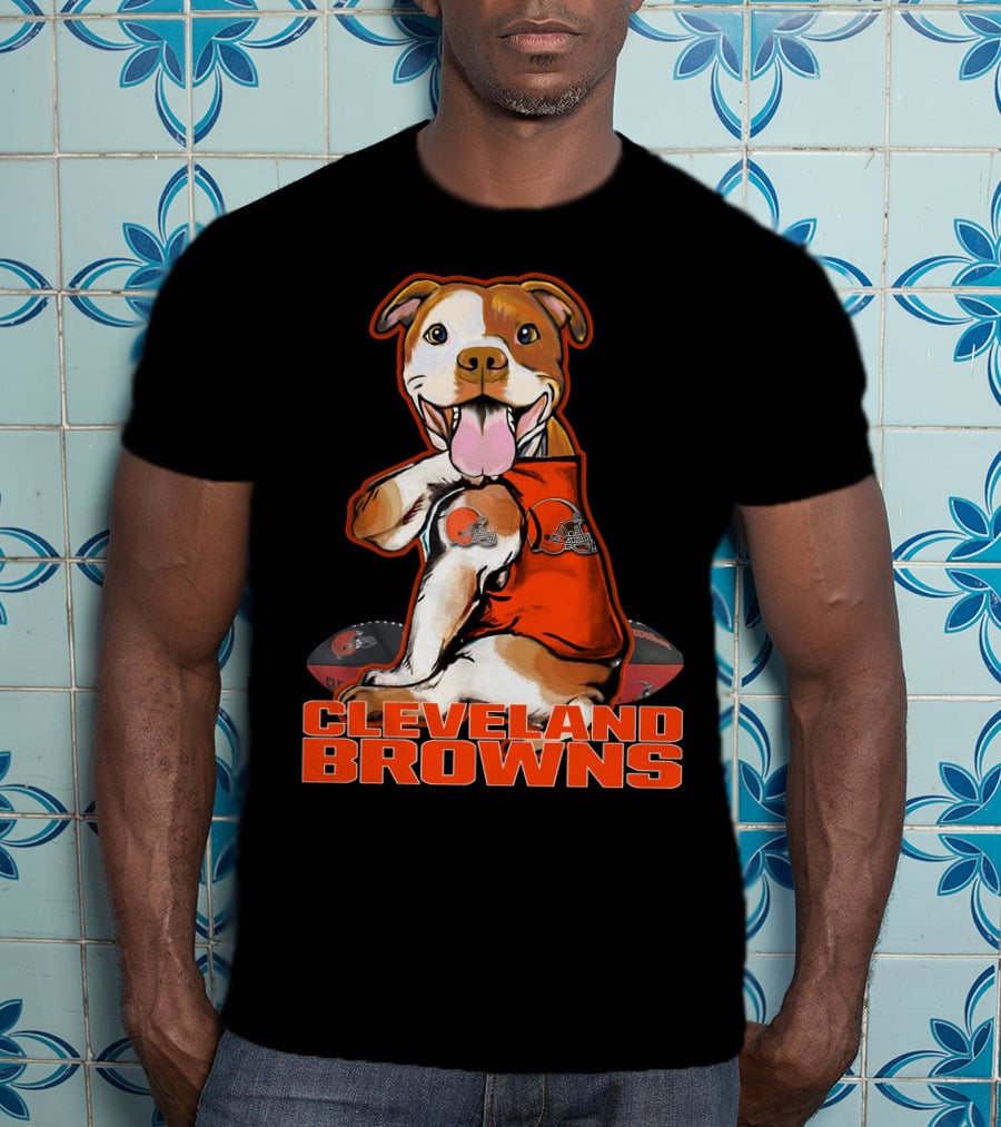Cleveland Browns Pitbull Football Fan T-Shirt
