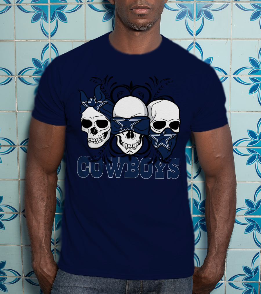 Cowboys Three Skulls Bandana Stars T-Shirt