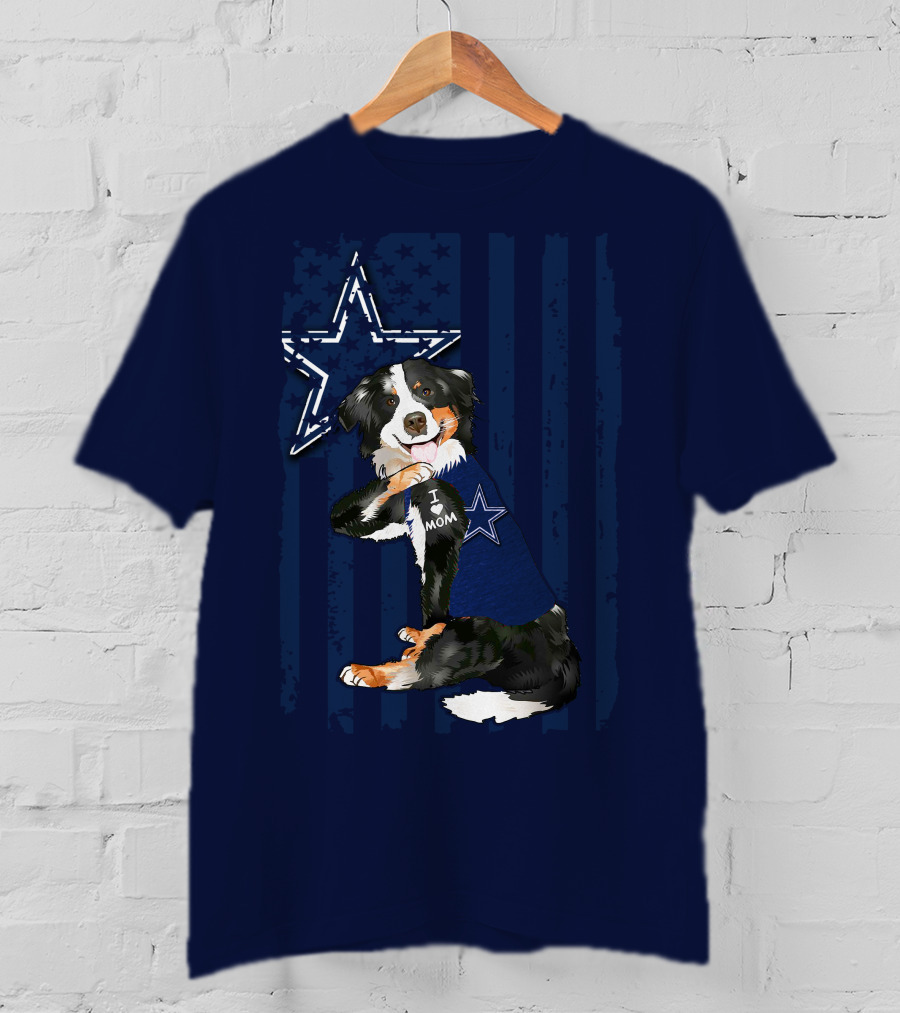 Border Collie I Mom Dallas Cowboys Star T-Shirt