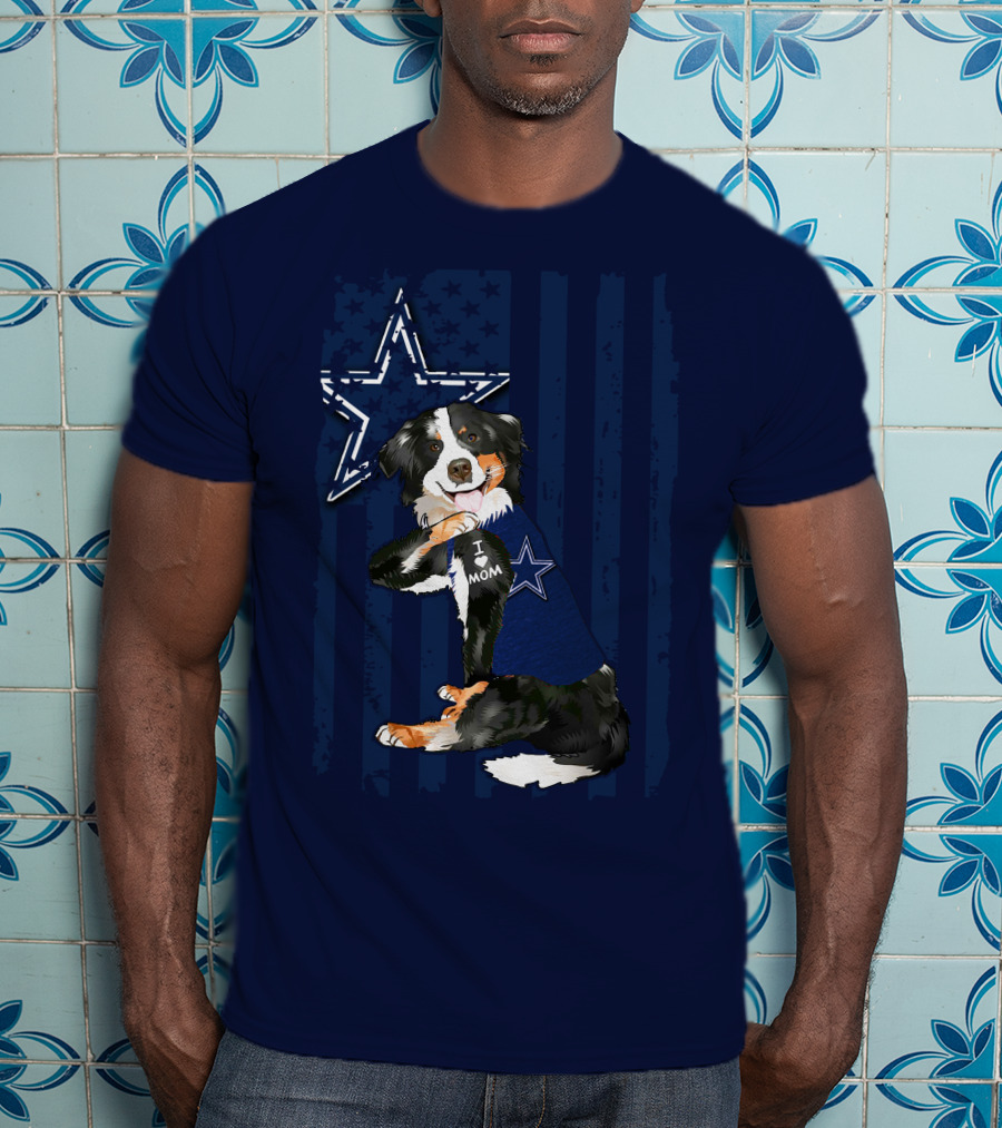 Border Collie I Mom Dallas Cowboys Star T-Shirt