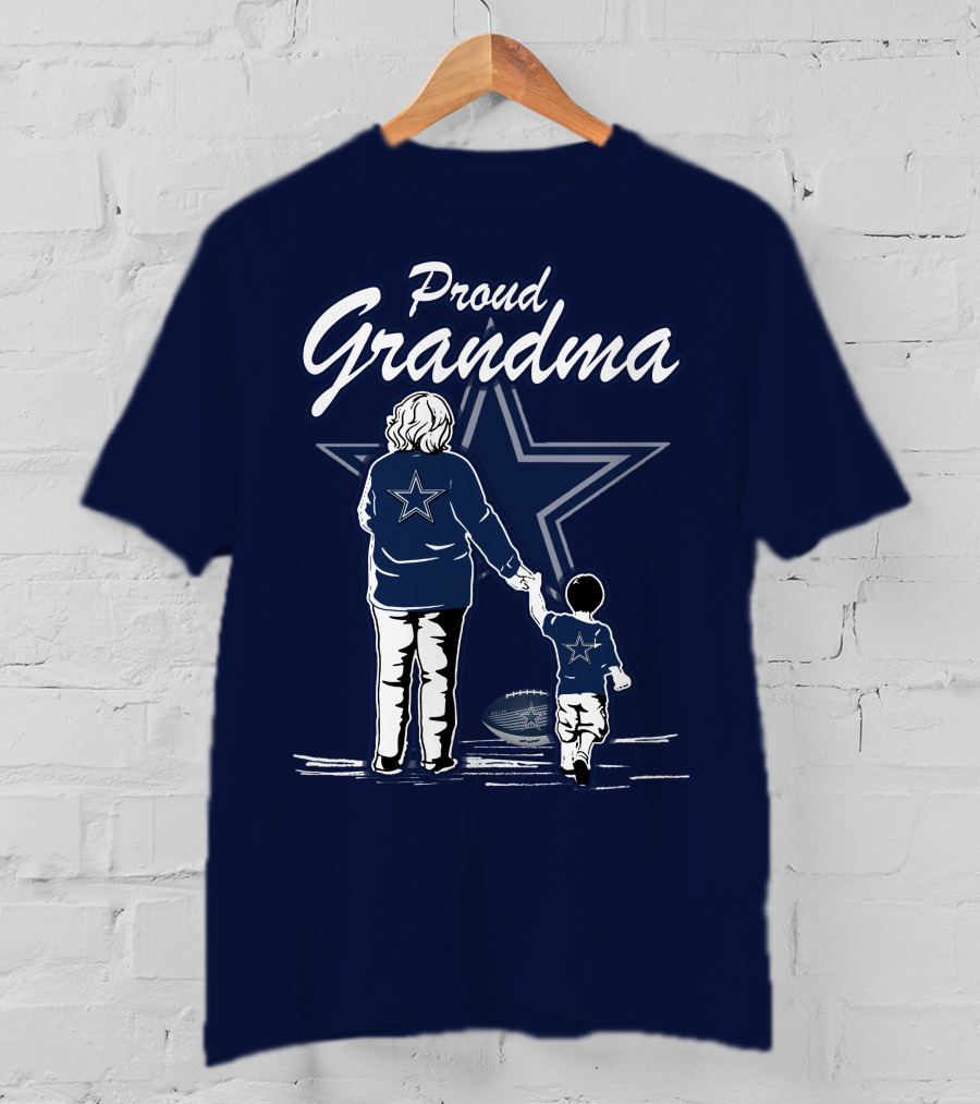 Proud Grandma Dallas Cowboys Star Holding Hands With Child Football T-Shirt