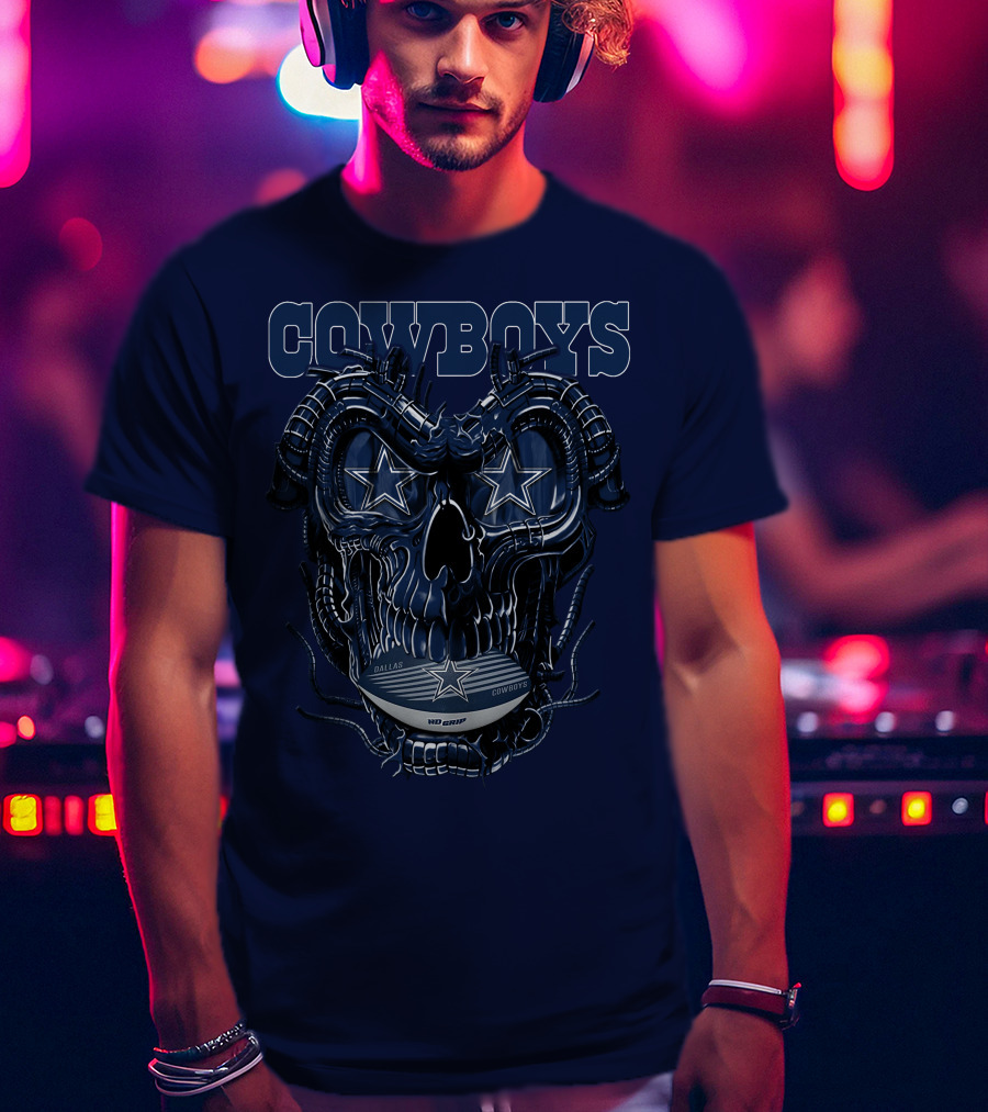 COWBOYS Dragonskull Dallas Football Helmet T-Shirt