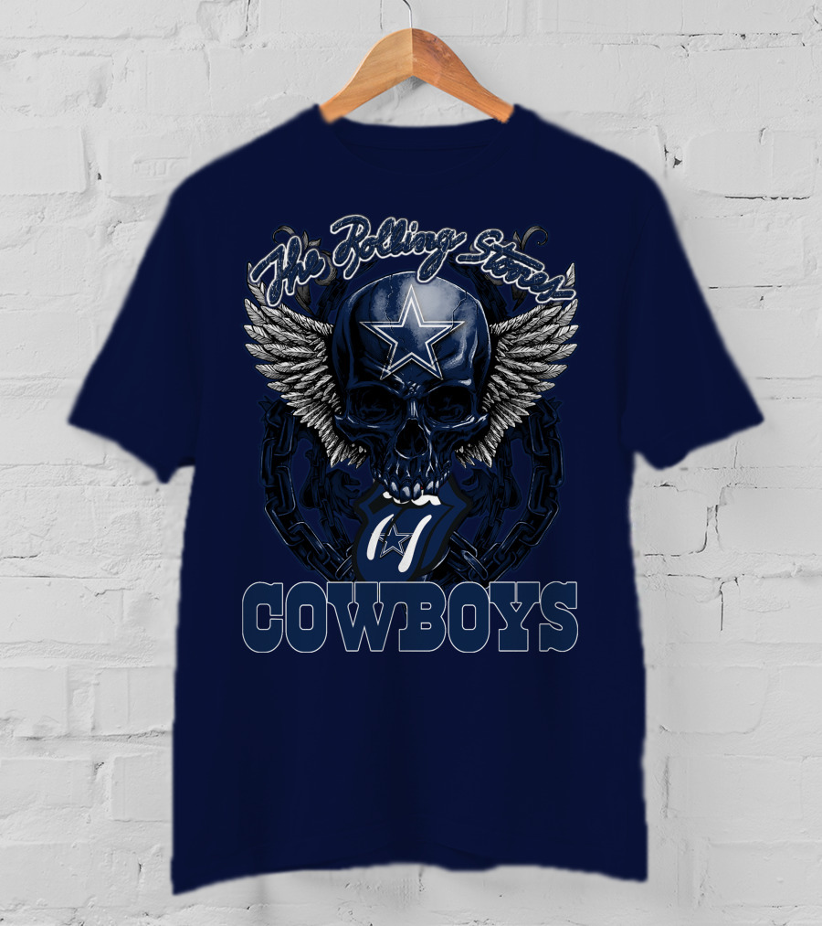 The Rolling Stones Dallas Cowboys Skull And Tongue T-Shirt