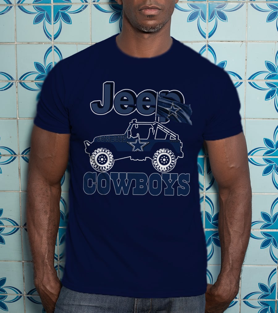 Jeep Dallas Cowboys Star Logo Off-Road Vehicle Fan Gear T-Shirt
