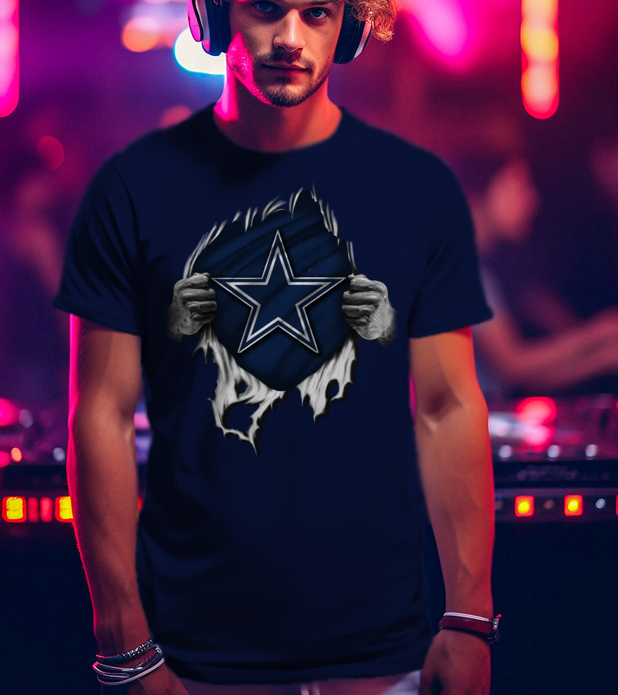 Dallas Cowboys Star Torn Rip Reveal T-Shirt