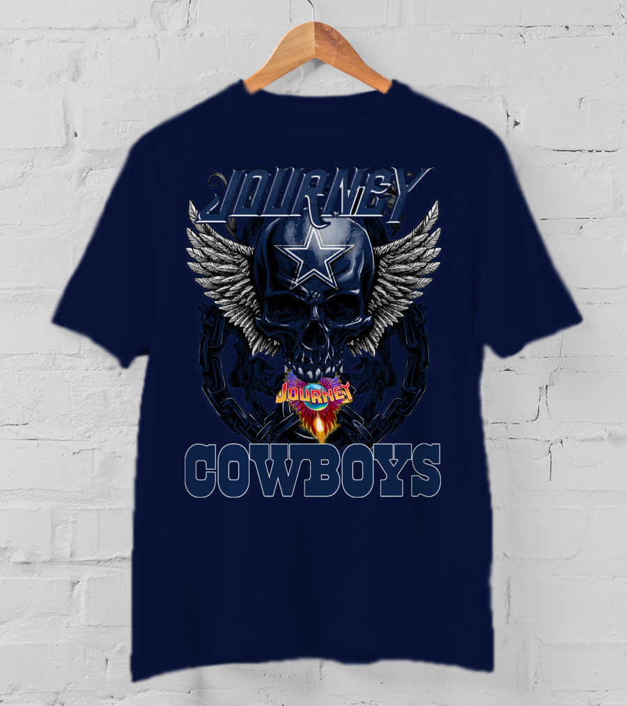 JOURNEY COWBOYS Dallas Skull Wings Star T-Shirt