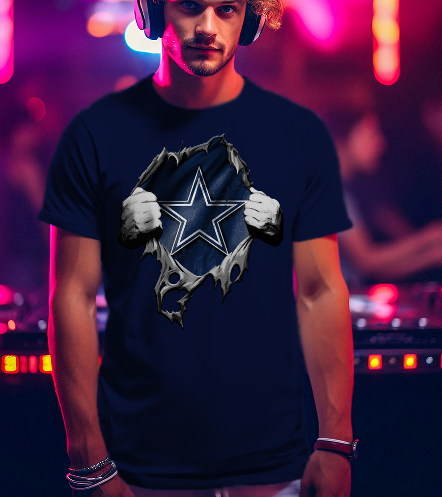 Torn DALLAS COWBOYS Star Logo Reveal T-Shirt