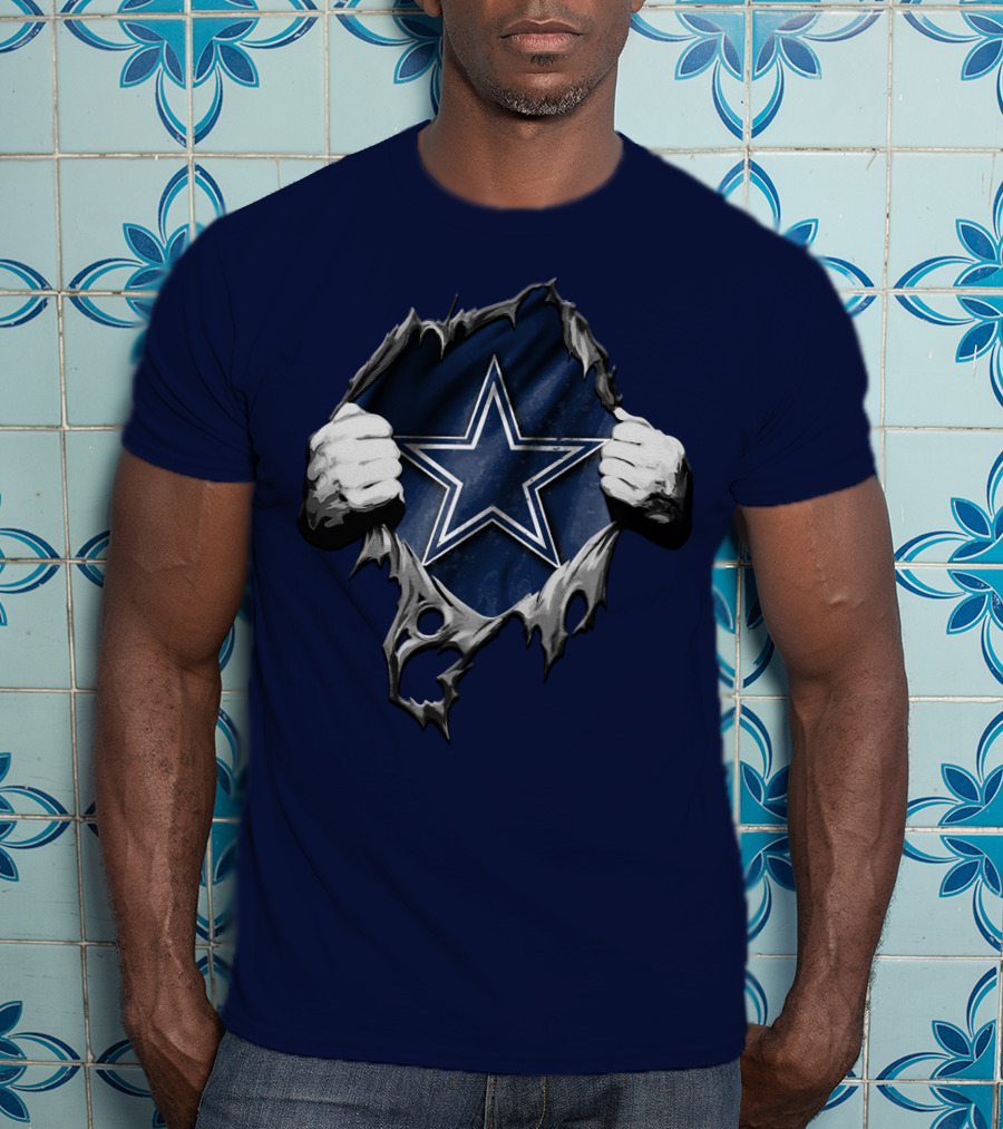 Torn DALLAS COWBOYS Star Logo Reveal T-Shirt