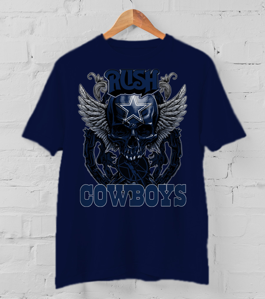 Rush Dallas Cowboys Winged Star Skull T-Shirt