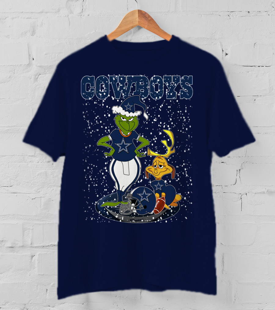 Grinchxmas Cowboys Football Holiday Mashup T-Shirt