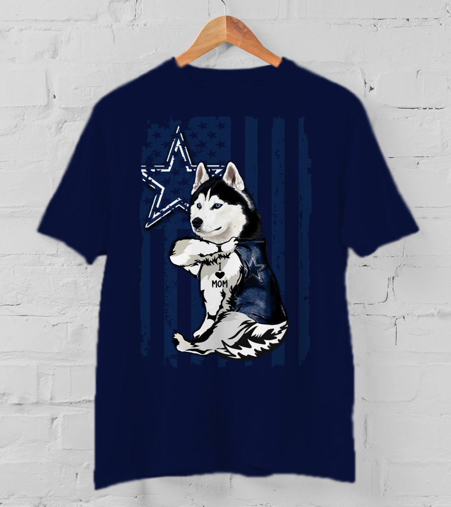 Siberian Husky Dallas Cowboys Star Mom T-Shirt