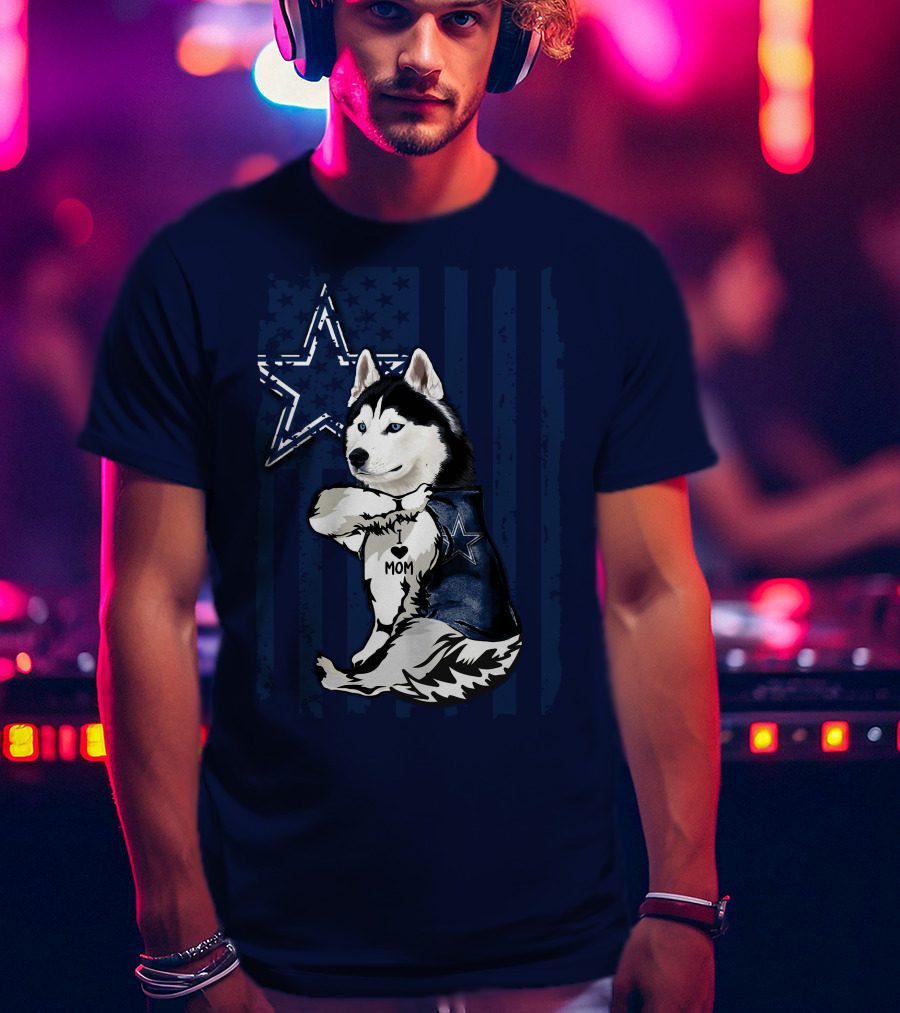 Siberian Husky Dallas Cowboys Star Mom T-Shirt