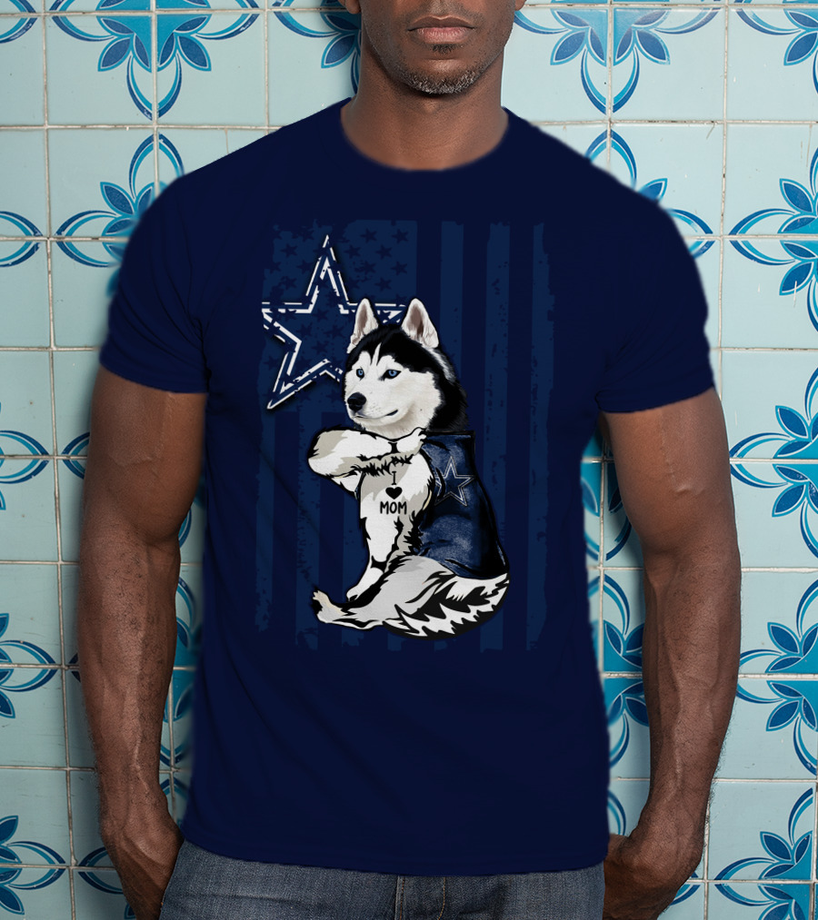 Siberian Husky Dallas Cowboys Star Mom T-Shirt