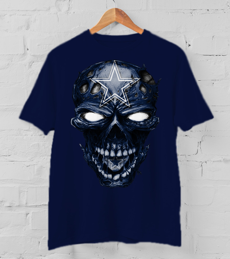 Skull Dallas Cowboys Star Icon NFL Football Fan Gear T-Shirt