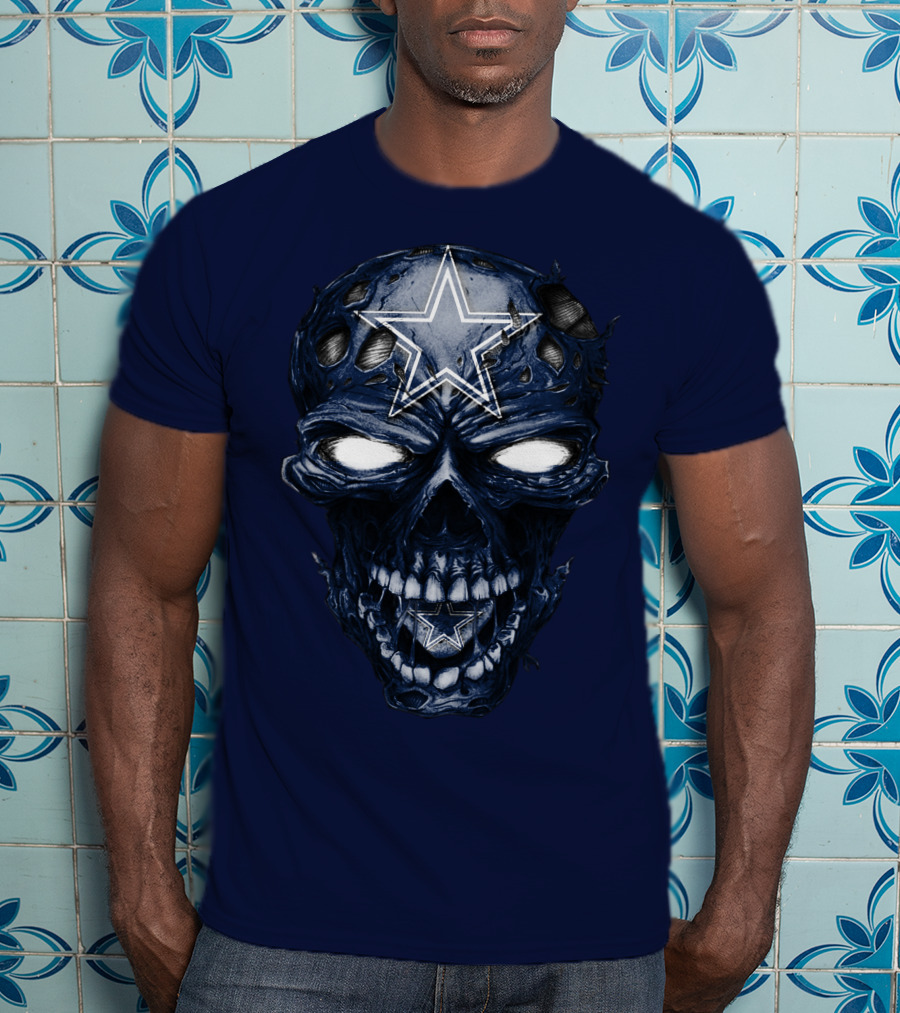 Skull Dallas Cowboys Star Icon NFL Football Fan Gear T-Shirt