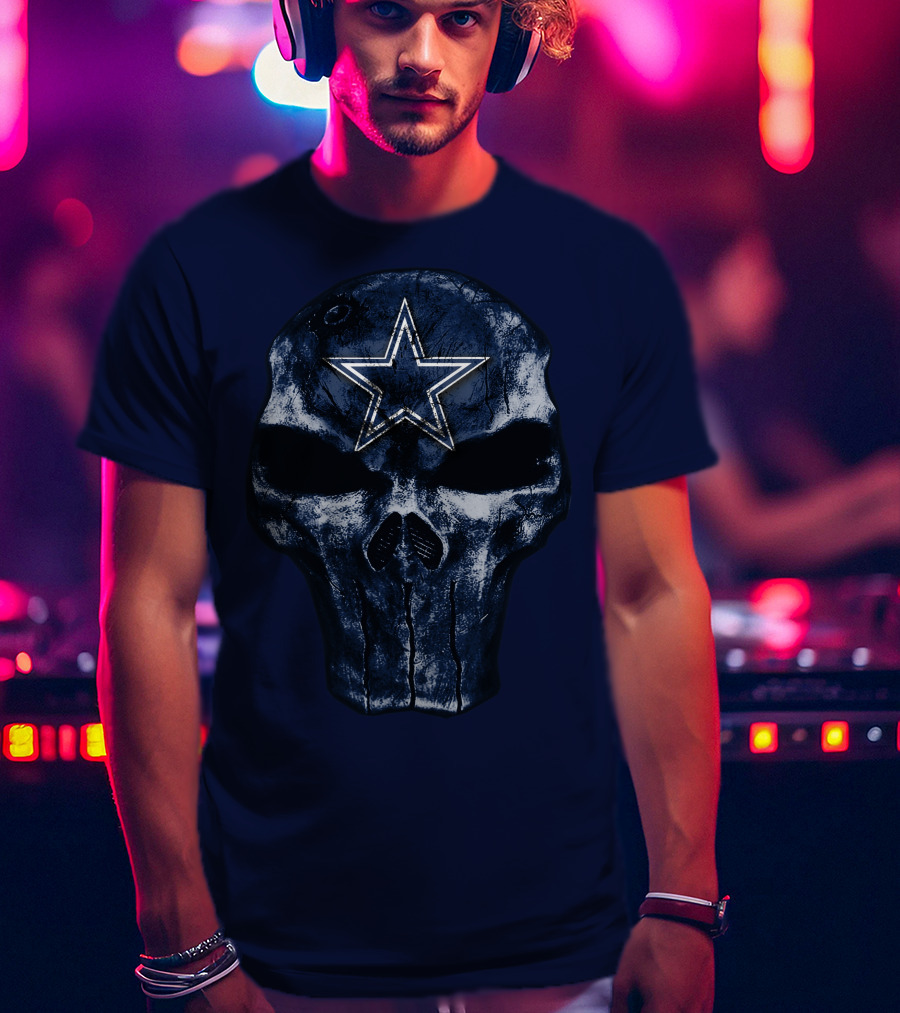 Dallas Cowboys Skull Star Emblem T-Shirt
