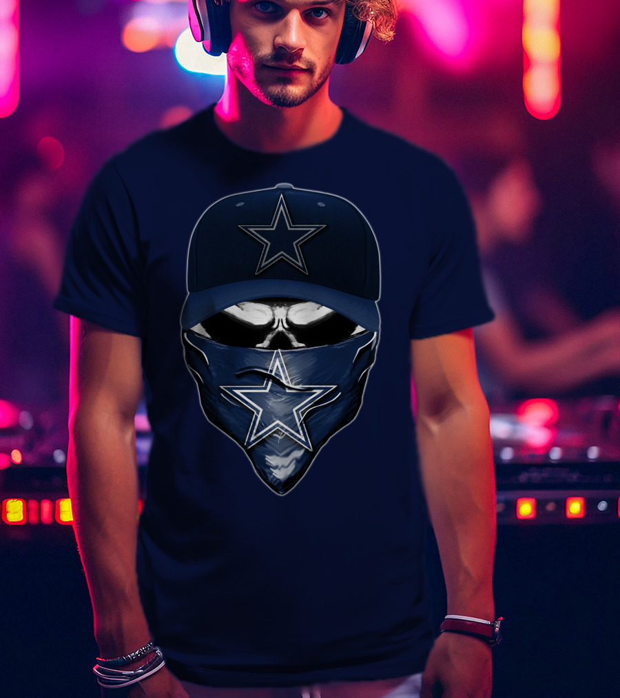 Dallas Cowboys Skull Star Logo Fan Gear T-Shirt