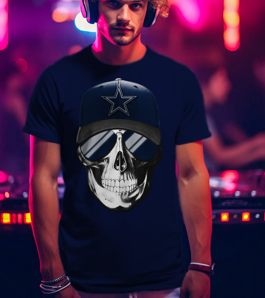Skull Dallas Cowboys Star Hat Sunglasses T-Shirt