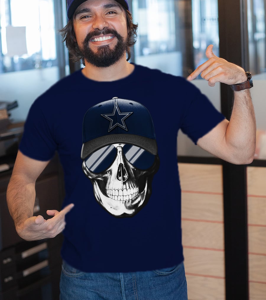 Skull Dallas Cowboys Star Hat Sunglasses T-Shirt