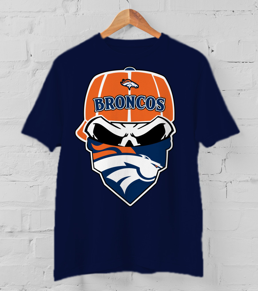 Broncos Skull Bandana Cap Logo Denver Broncos T-Shirt
