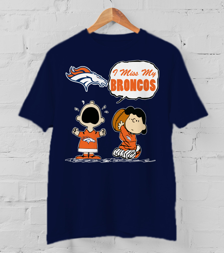 I Miss My Broncos Denver Broncos 72 Comic Style Football Fans T-Shirt