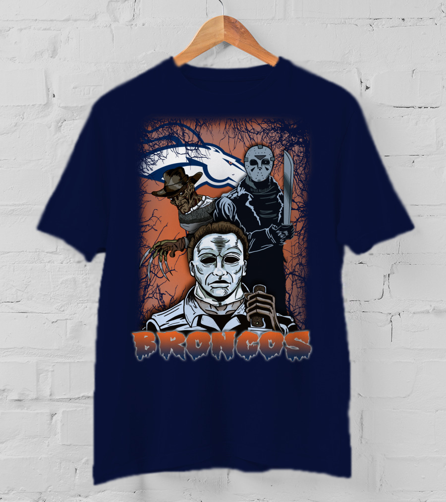 Broncos Horror Icons Halloween Denver T-Shirt