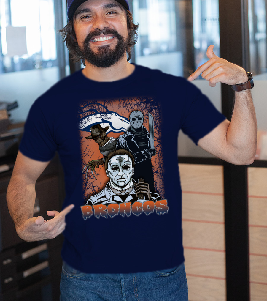 Broncos Horror Icons Halloween Denver T-Shirt