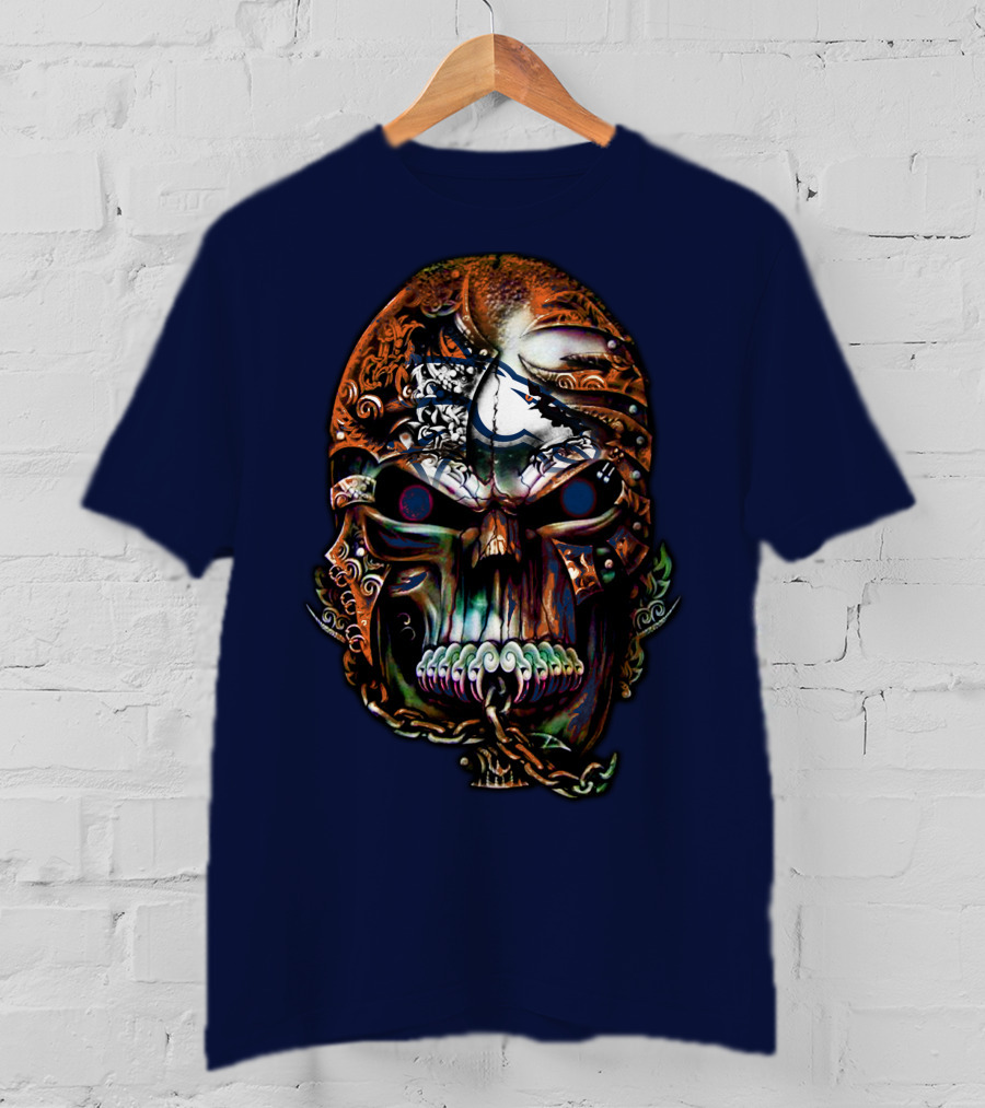 Denver Broncos 53 Skull Art T-Shirt