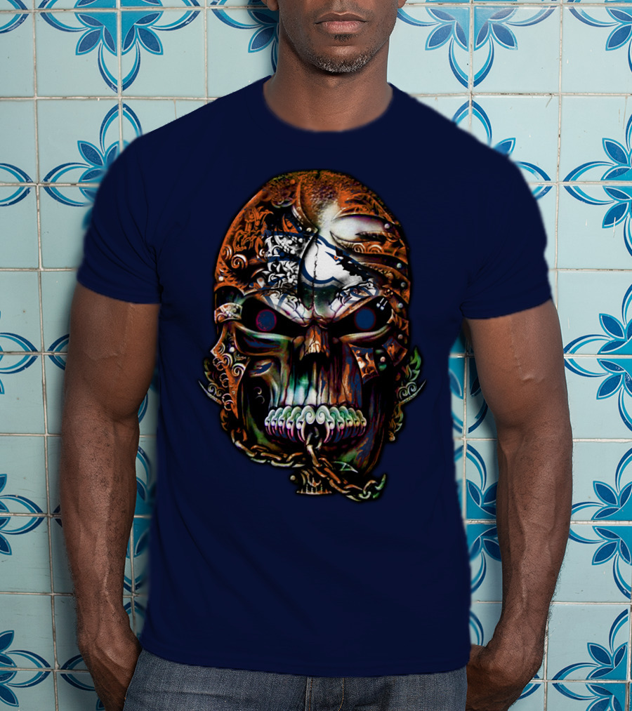 Denver Broncos 53 Skull Art T-Shirt