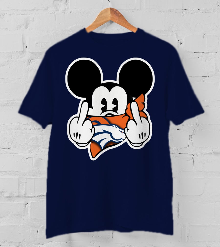 Denver Broncos Mickey Middle Fingers T-Shirt