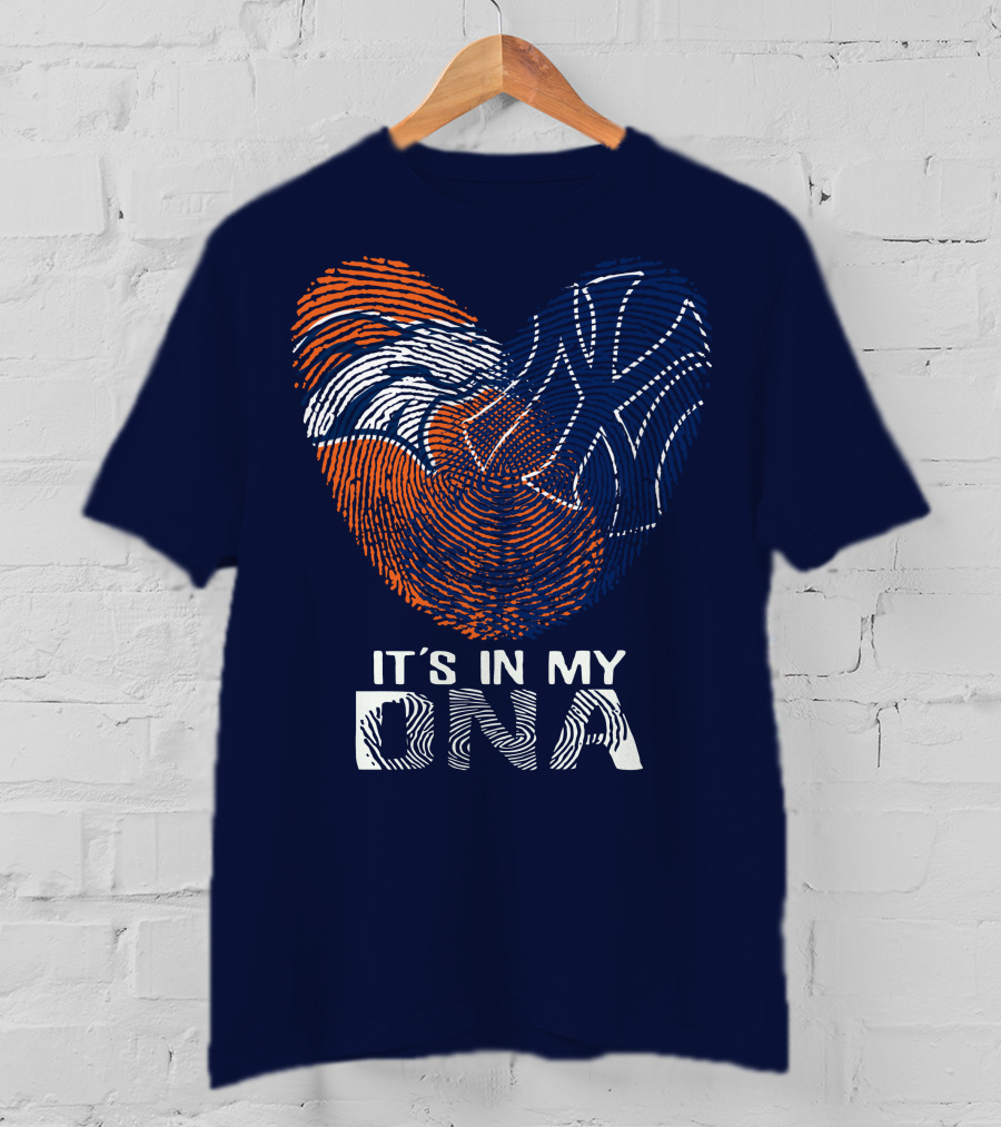 It's In My Dna Denver Broncos 04 Fingerprint Heart T-Shirt