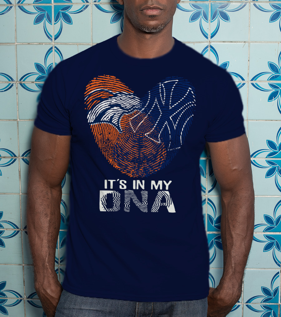 It's In My Dna Denver Broncos 04 Fingerprint Heart T-Shirt