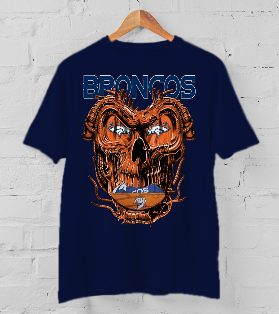 Dragonskull Broncos Football Logo Denver Broncos T-Shirt