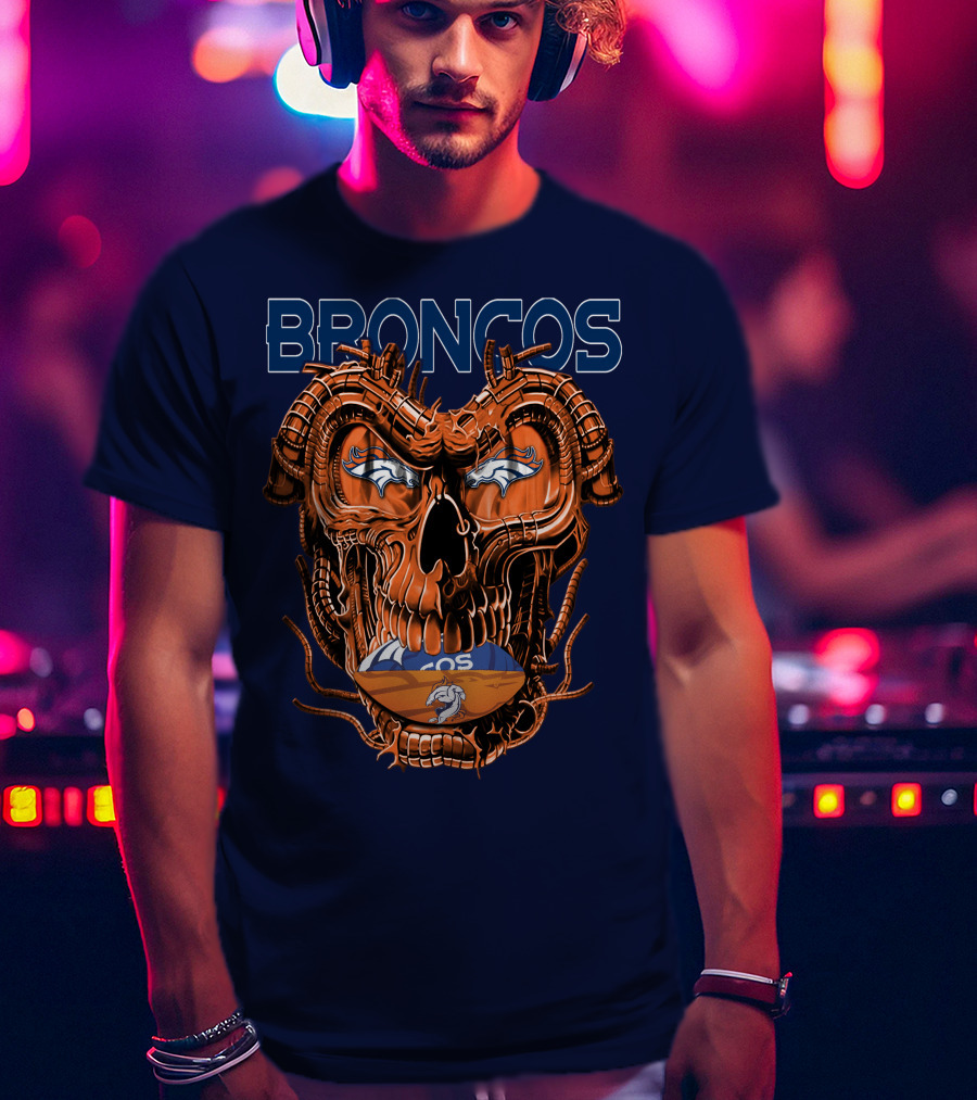 Dragonskull Broncos Football Logo Denver Broncos T-Shirt