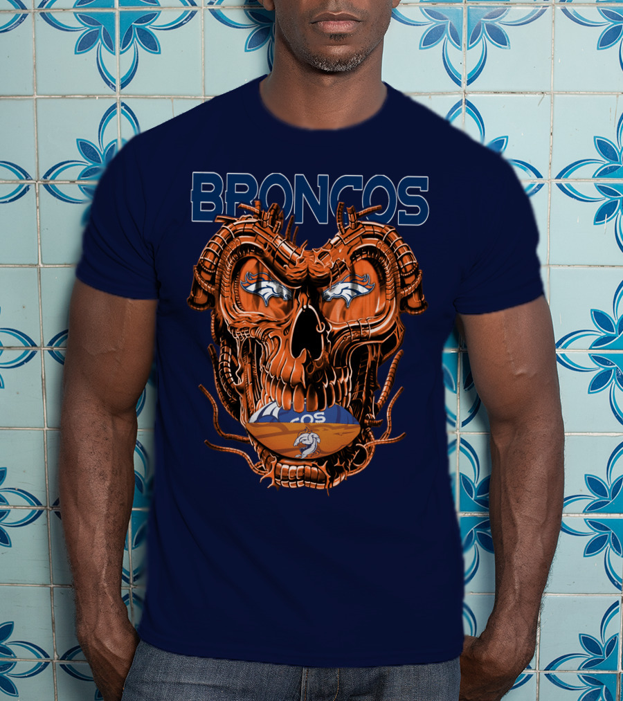 Dragonskull Broncos Football Logo Denver Broncos T-Shirt
