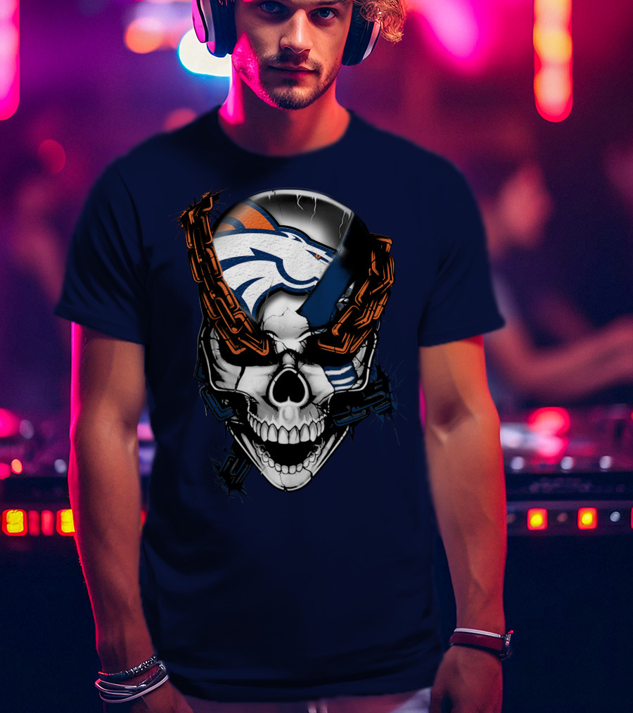 Denver Broncos Skull Logo T-Shirt