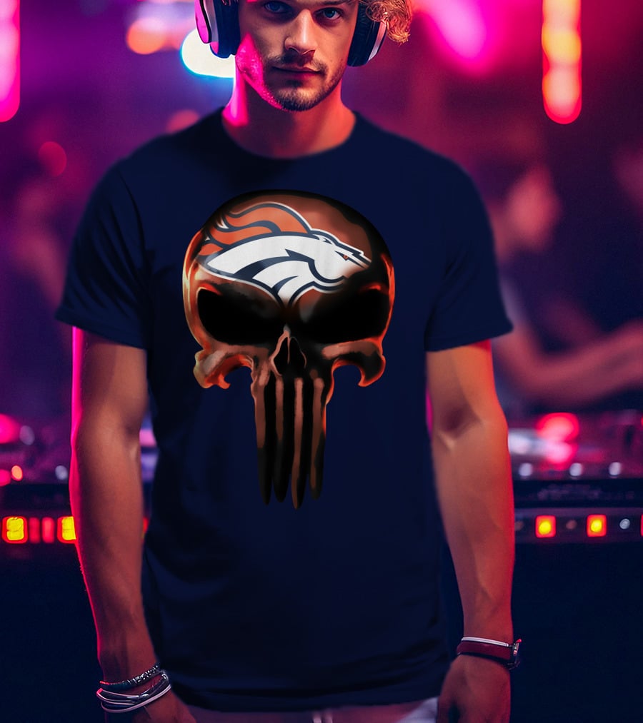 Denver Broncos Skull T-Shirt