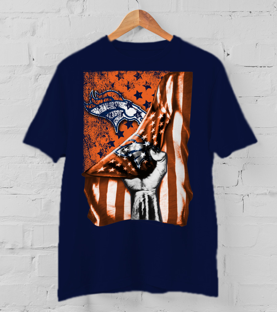 Denver Broncos American Flag Star T-Shirt