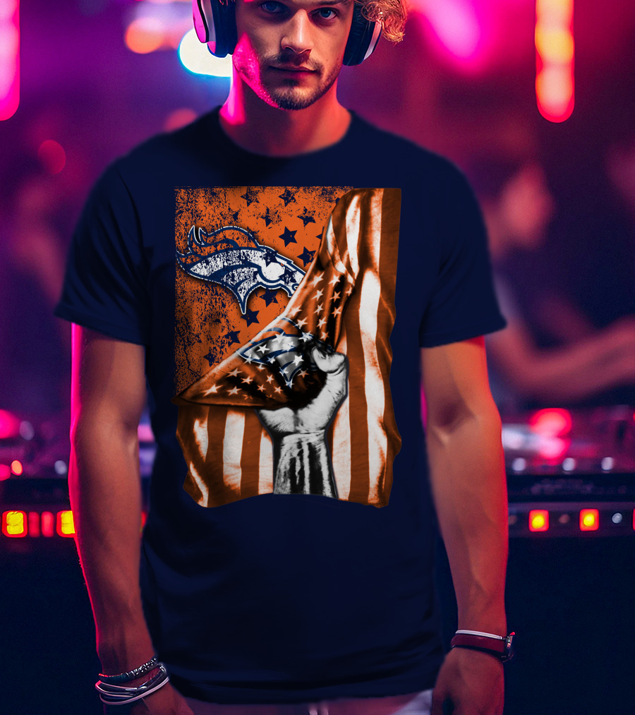Denver Broncos American Flag Star T-Shirt